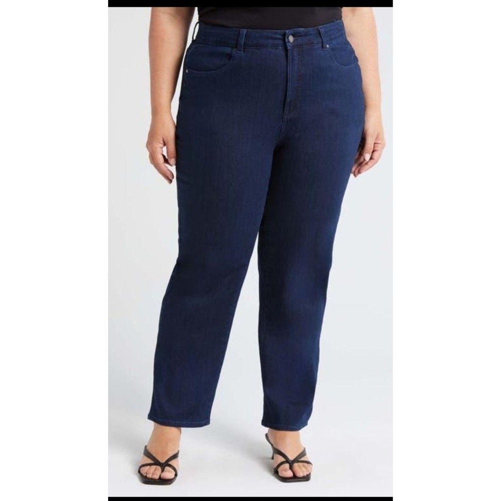 Universal Standard Straight Leg Jeans Women's Size 16 Dark Wash Stretch Denim